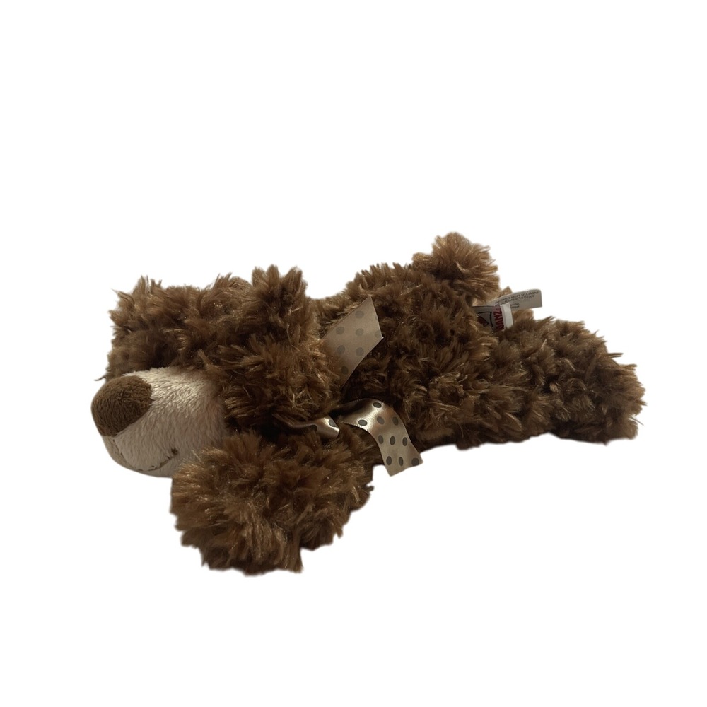 Ganz Plush Brown Teddy Bear Polka Dot Bow Stuffed Animal Toy